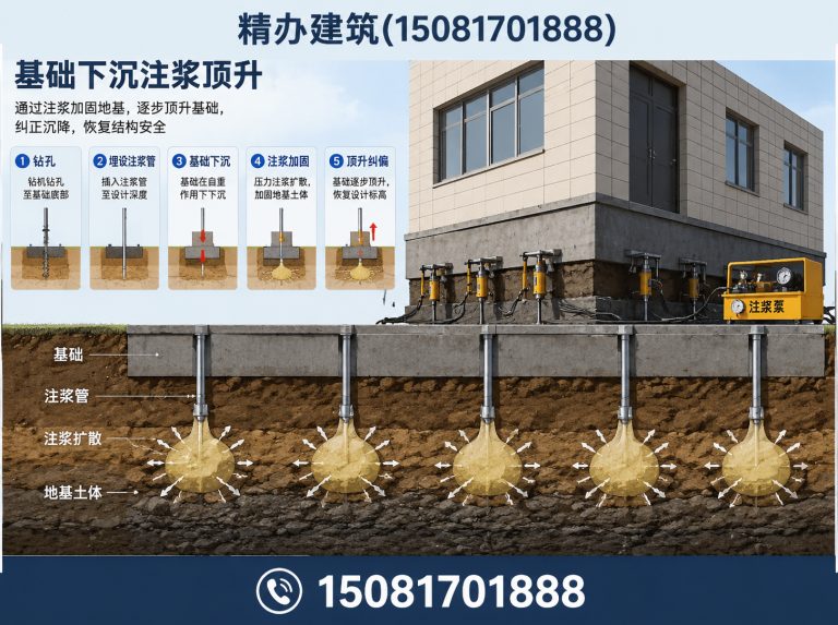 邱县基础下沉注浆顶升展示图
