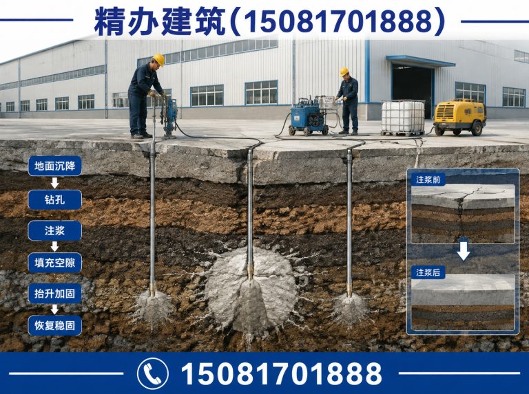 邱县厂房地面下沉注浆展示图